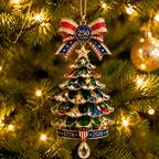 🎄250th Anniversary Jeweled Christmas Tree Ornament (1776–2026)