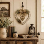 🌾✨ Limited Time 20% OFF🔥 Farmhouse “Home” Heart Wreath | Ready-to-Hang Rustic Decor for Doors & Walls