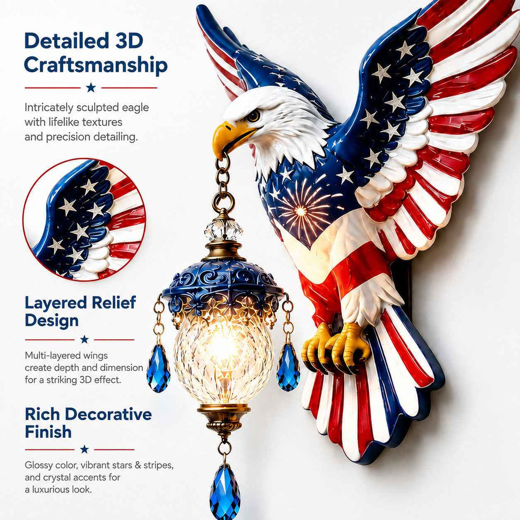 🦅✨ Today 49% OFF🔥 Eagle Crystal Wall Lamp | Elegant Lighting & Stunning Wall Decor