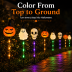🎃 Solar Halloween Pathway Stake Lights with Pumpkins, Ghosts & Skulls 👻