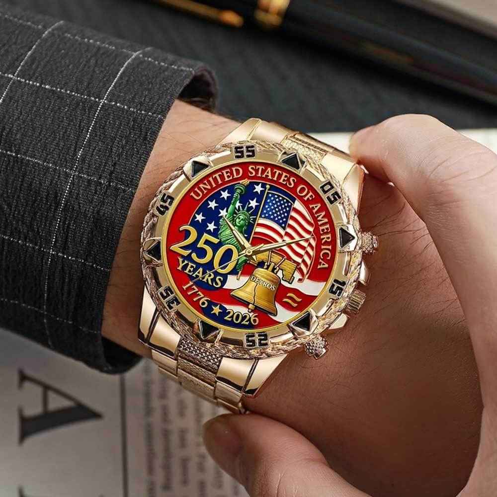 ⌚🔥 Today Only 49% OFF🔥 American Anniversary Badge Watch | Personalized Flag Design for Men