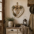 🌾✨ Limited Time 20% OFF🔥 Farmhouse “Home” Heart Wreath | Ready-to-Hang Rustic Decor for Doors & Walls